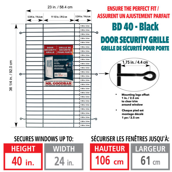 BD40 - Door Security Grille - 36" High - Image 5
